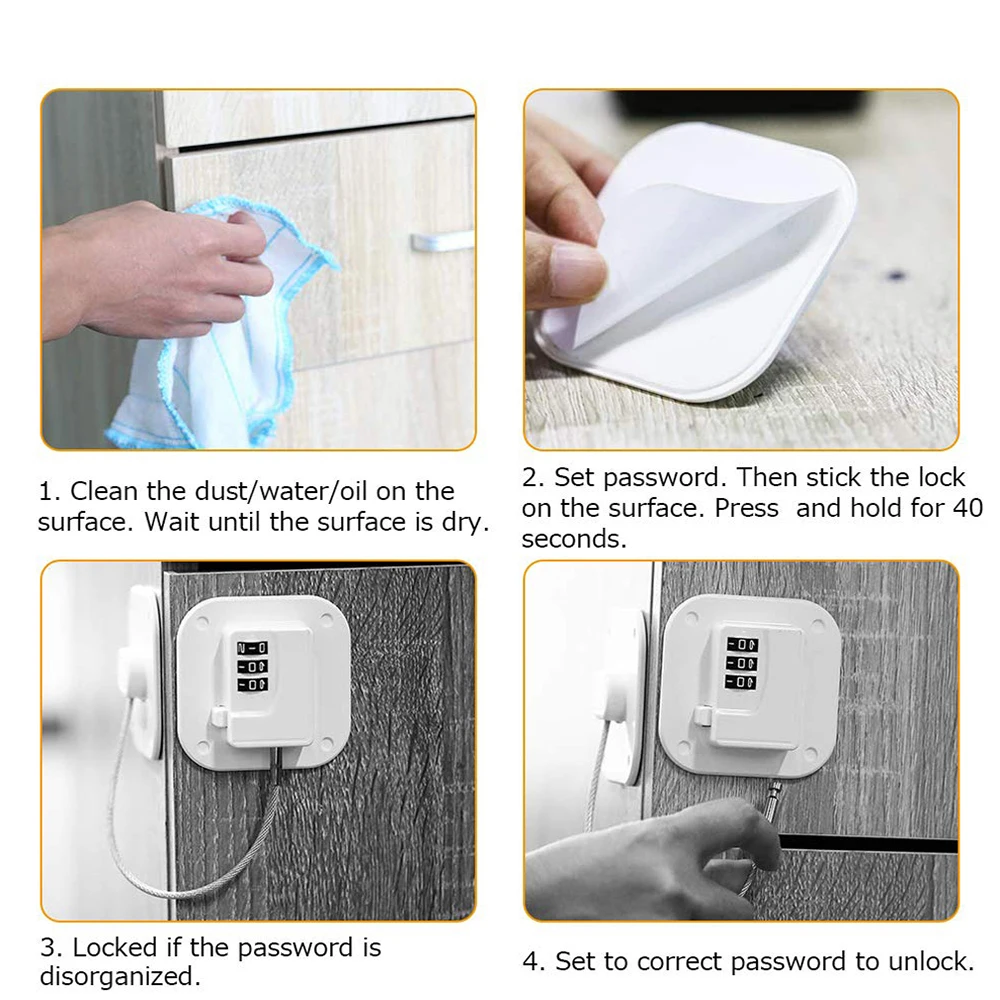 Drawers Children Protection Baby Safety Refrigerator Lock Digital Password With Metal Key or Coded Lock Cabinet Locks