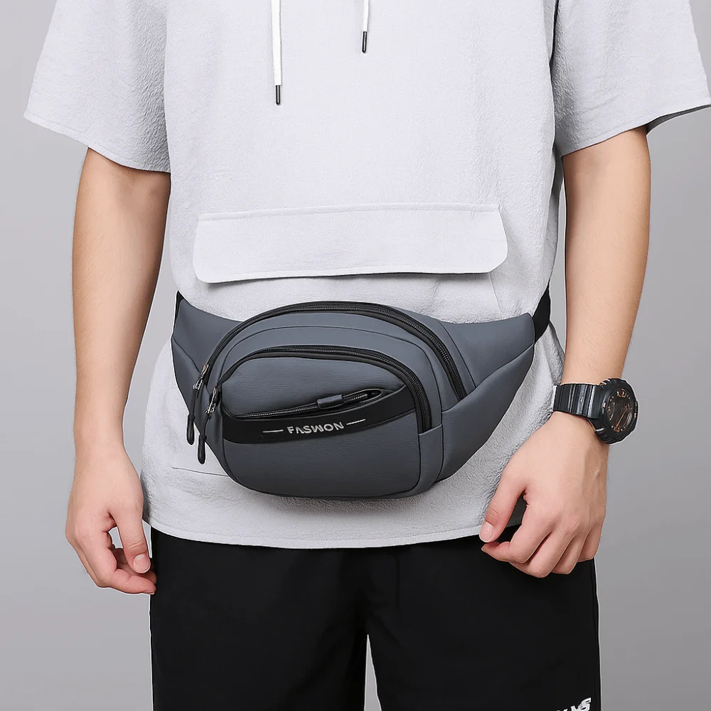 أزياء متعددة الوظائف الرجال حقيبة صدر للرجال مقاوم للماء خفيفة الوزن فاني الهاتف حزمة حقيبة بحزام مقاومة للاهتراء الرياضة حقيبة الهاتف الرياضية #2