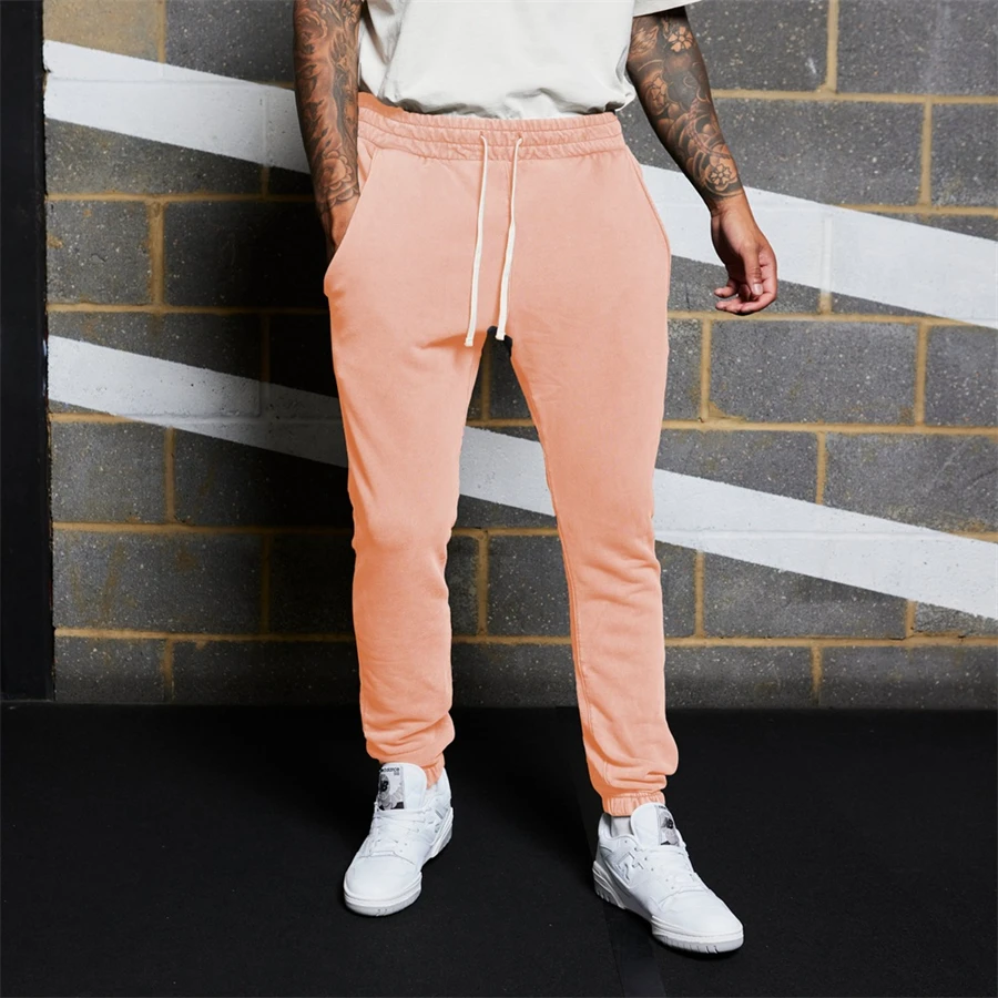 

Fitness Running Training Sports Solid color Cotton Trousers Men Breathable Slim Beam Mouth Casual Health Pants Jogging for men