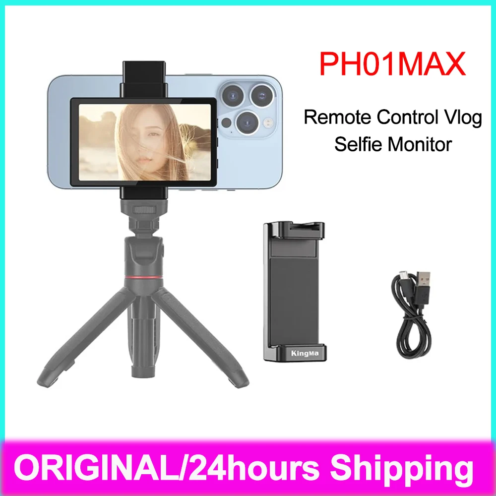 KingMa Vlog Selfie Monitor Screen Bracket Remote Control for iPhone 15 14 13 Pro Max Smartphone Video Phone Holder PH01MAX