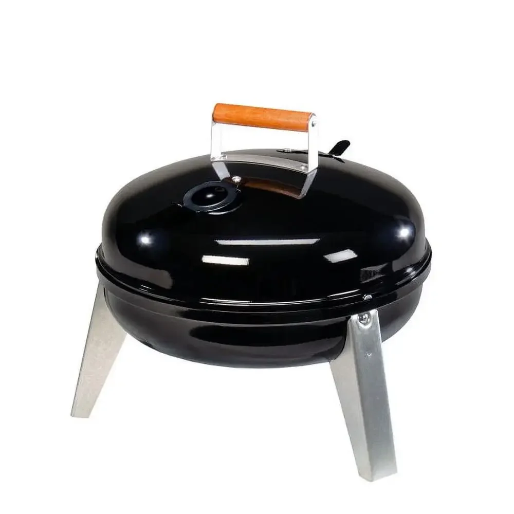 Portable Charcoal Grill with 176 Sq Inches Cooking Space Lightweight Design Triple Coated Finish Double Hood Vents Reinforced