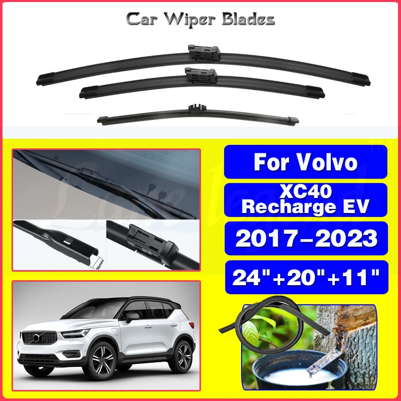 

Front Rear Wiper Blades For Volvo XC40 Recharge EV 2017 2018 2019 2020 2021 2022 2023 Windscreen Windshield Window Accessories