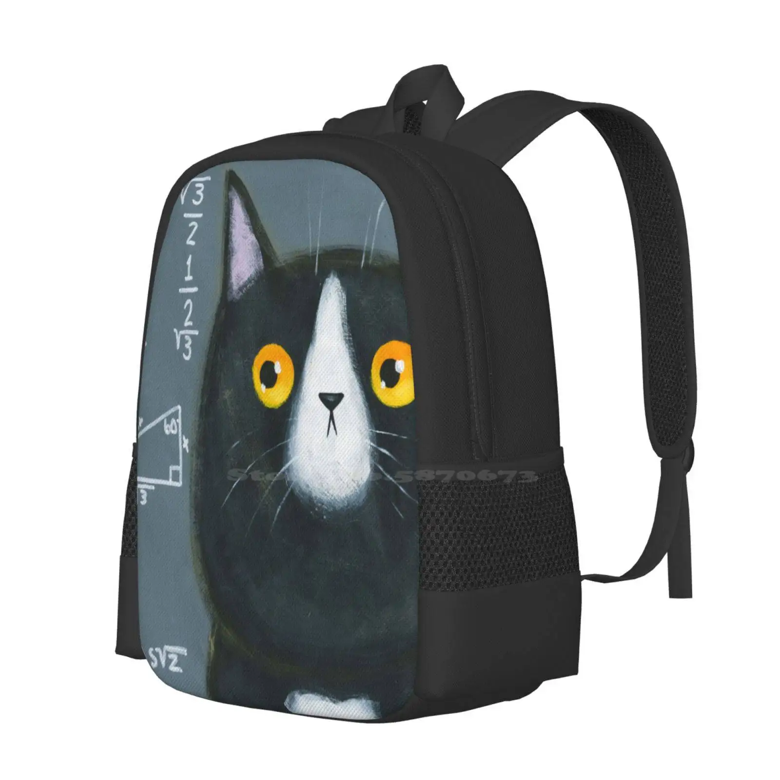 Maths Cat Hot Sale Schoolbag Backpack Fashion Bags Math Cat Meme Maths Funny Kitty Confused Cat Kilkennycat