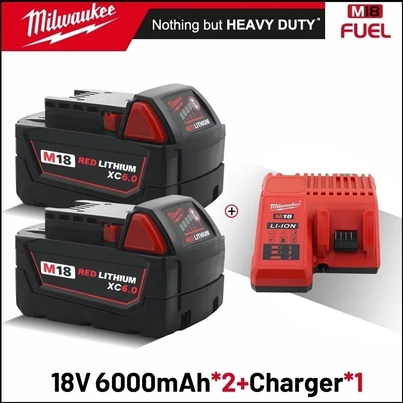 

Original powerful Milwaukee 18V battery M18-HB3 high-energy battery 6AH, Milwaukee original M12-18FC charger 48-11-1815.