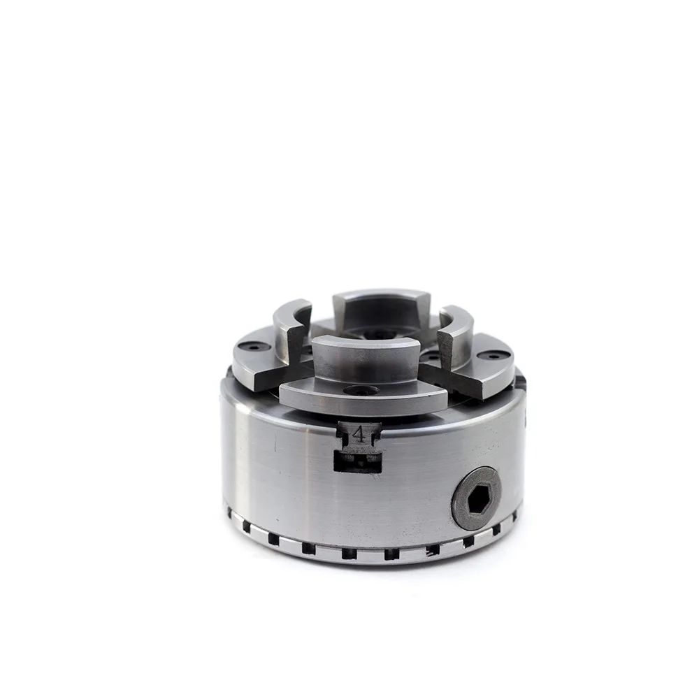 4-Jaw Self-Centering Wood Lathe Chuck with Round Jaws for Precision Woodworking