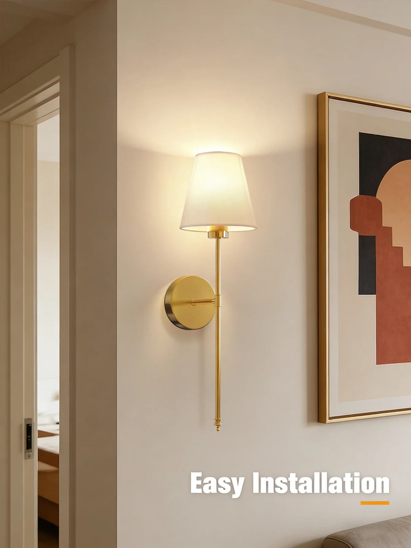 RGB Dimmable Wireless Wall Lamp Battery Powered Remote Control Wall Sconce Fabric Lampshade Home Bedroom Corridor Decor Lighting