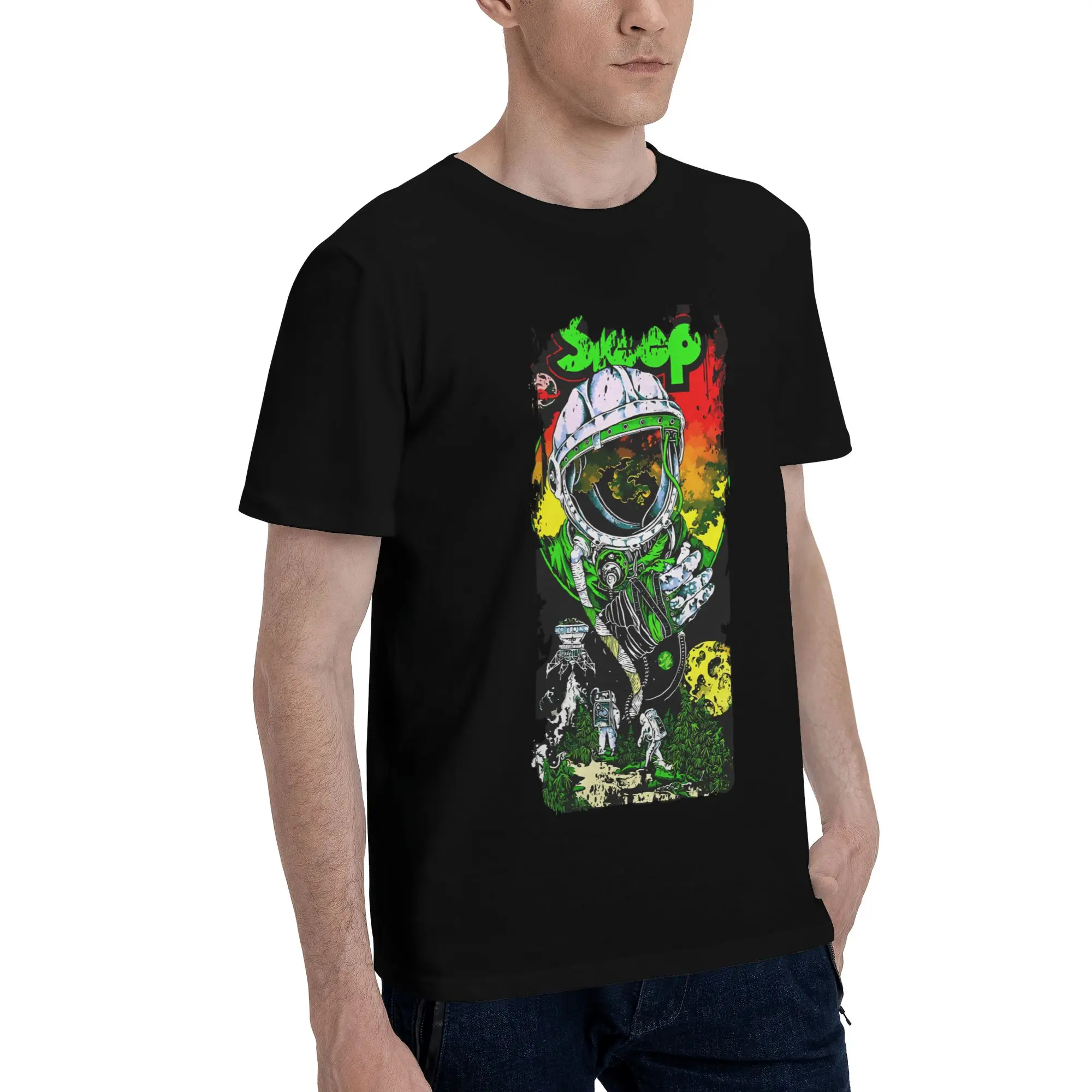 Sleep Band 1 Novelty 100% Cotton T-Shirt Sleep Stoner Tees Tops For Men