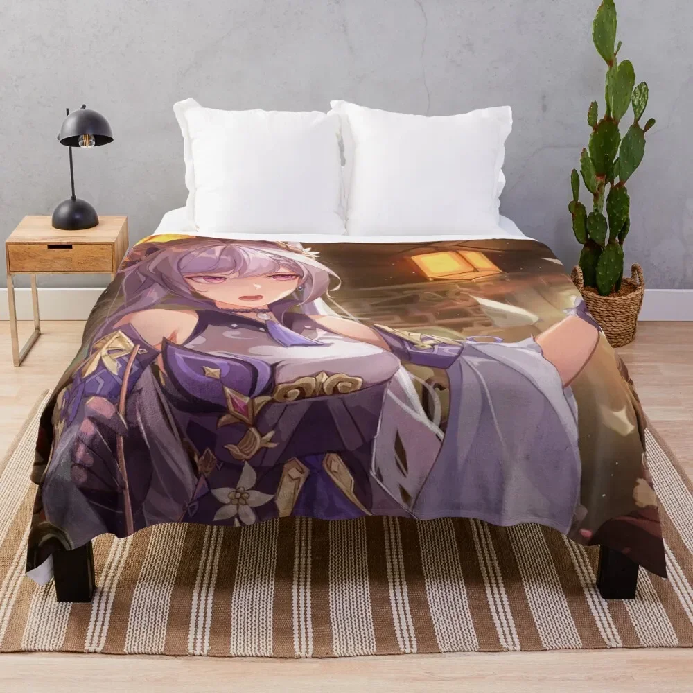 

Keqing Ganyu Genshin Impact Throw Blanket manga Bed linens Blankets