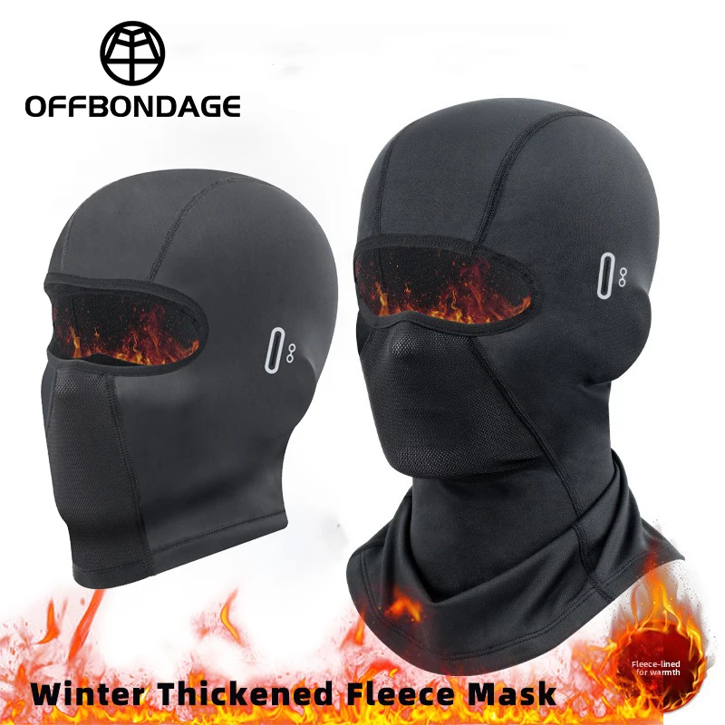 Thermo-Winter-Sturmhaube, Radfahren, Vollgesichtsmaske, warm, für Outdoor-Sport, Motorrad, Fahrrad, Ski, Herrenmaske, Fleece-Schal, Mütze mit Helm