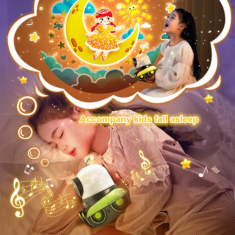 Kids Favorite Gift Cartoon Robot Car Projection Lamp Dreamy Starry Universe Animal Holiday Projector Night Light with BT Speaker