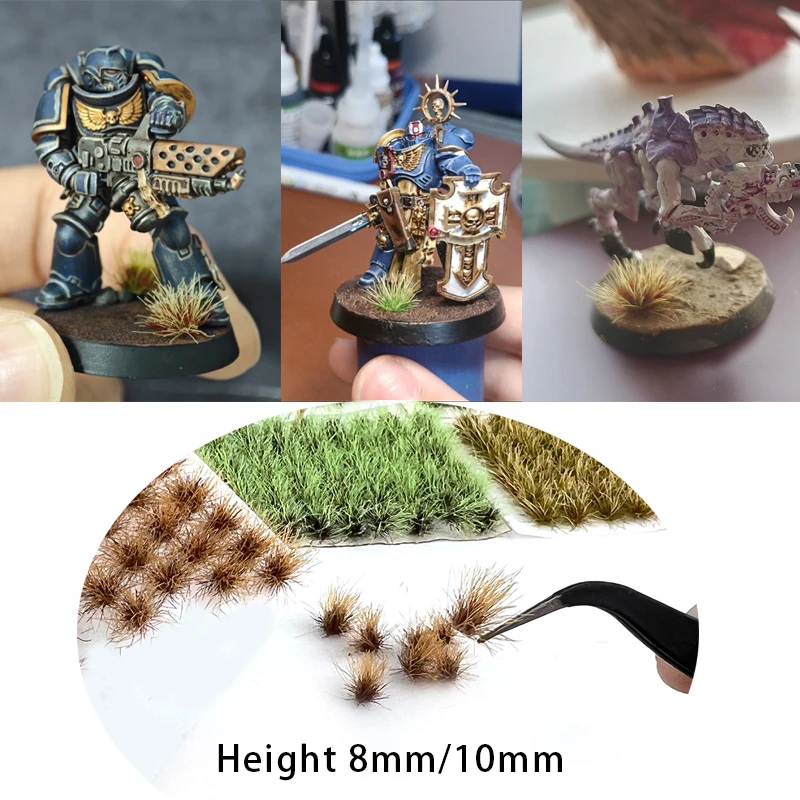 8mm/10mm Tufts Realistic Miniature Grass Clusters for HO OO Railway Train Layout/Military Scenery/Wargaming/Gun-dam/Diorama 1BOX