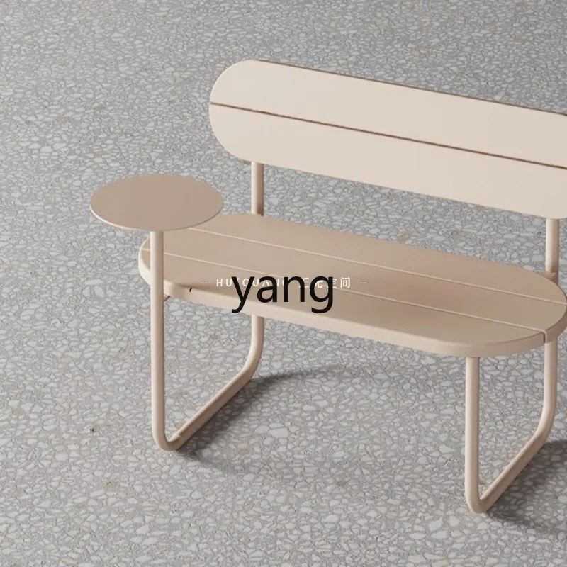 

LTT Modern Simple Outdoor Leisure Bench Backrest Seat Color Wall Table and Chair Combination