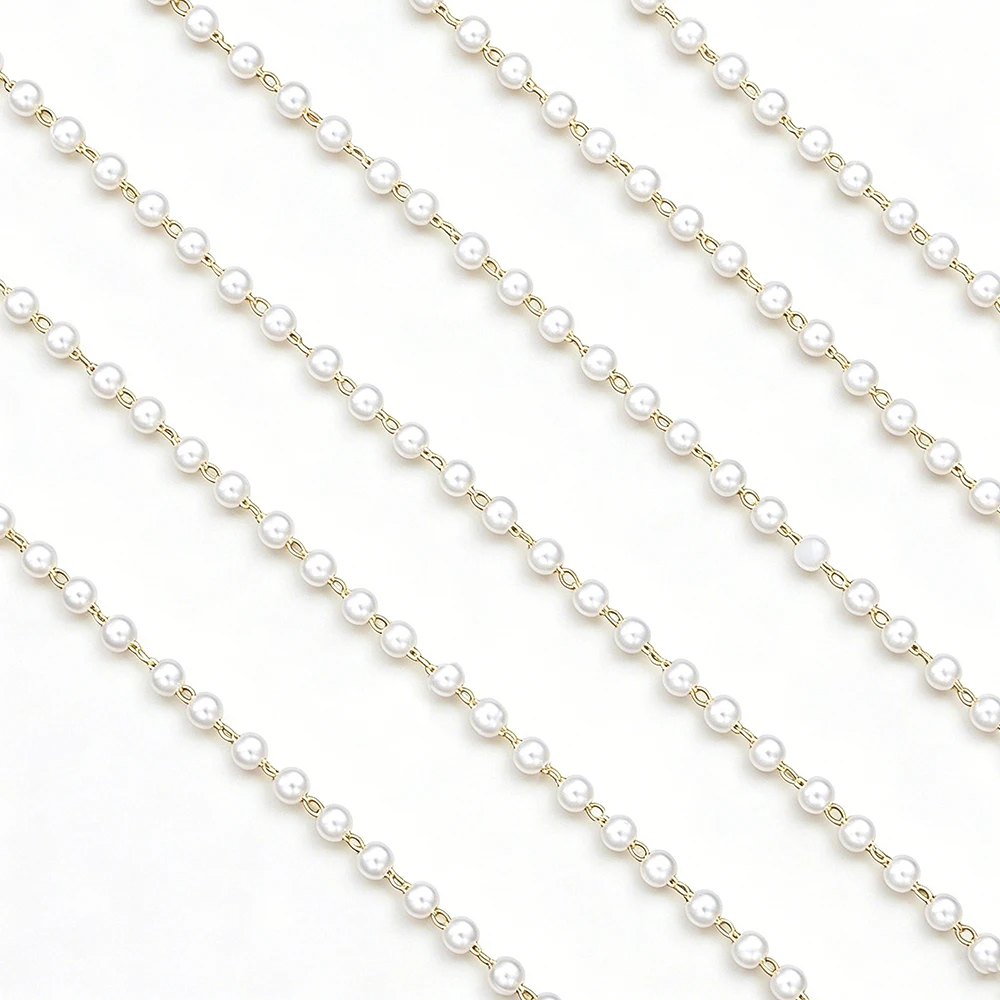 4/6/8MM Plastic Imitation Pearl Chain Jewelry Chain DIY Jewelry Necklace Bracelet Sweater Chain Clothing Decoration Chain Access