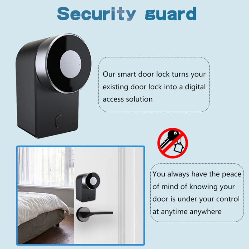 European Standard Lock TTlock App Remote Control Front BLE Lock Electronic Smart Door Lock for Home