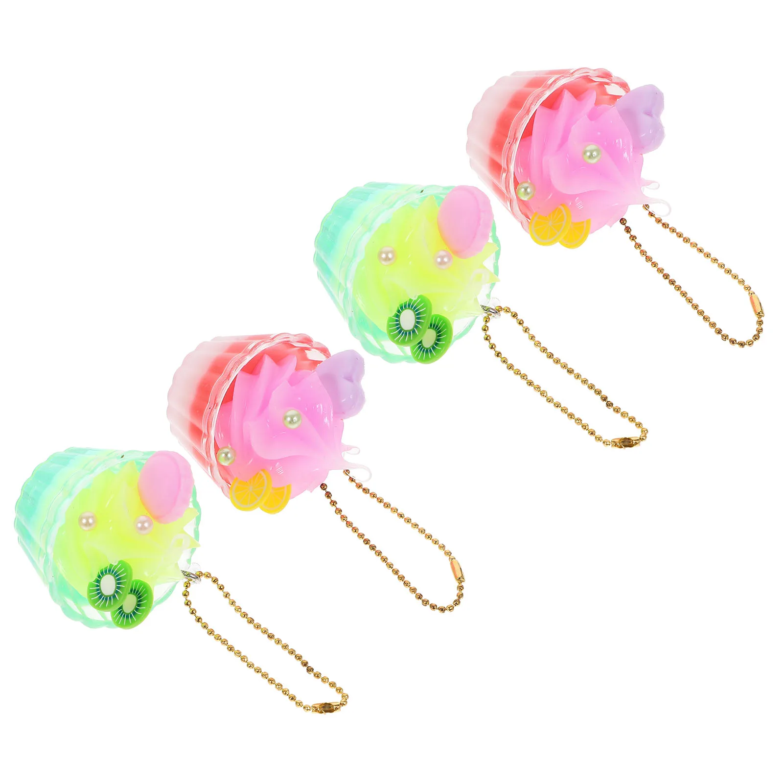 

4pcs Ice Cream Keychain Charms Cute Phone Decorations For Bag Purse Pendant Accessories Dessert Kawaii Ice Cream Decoration