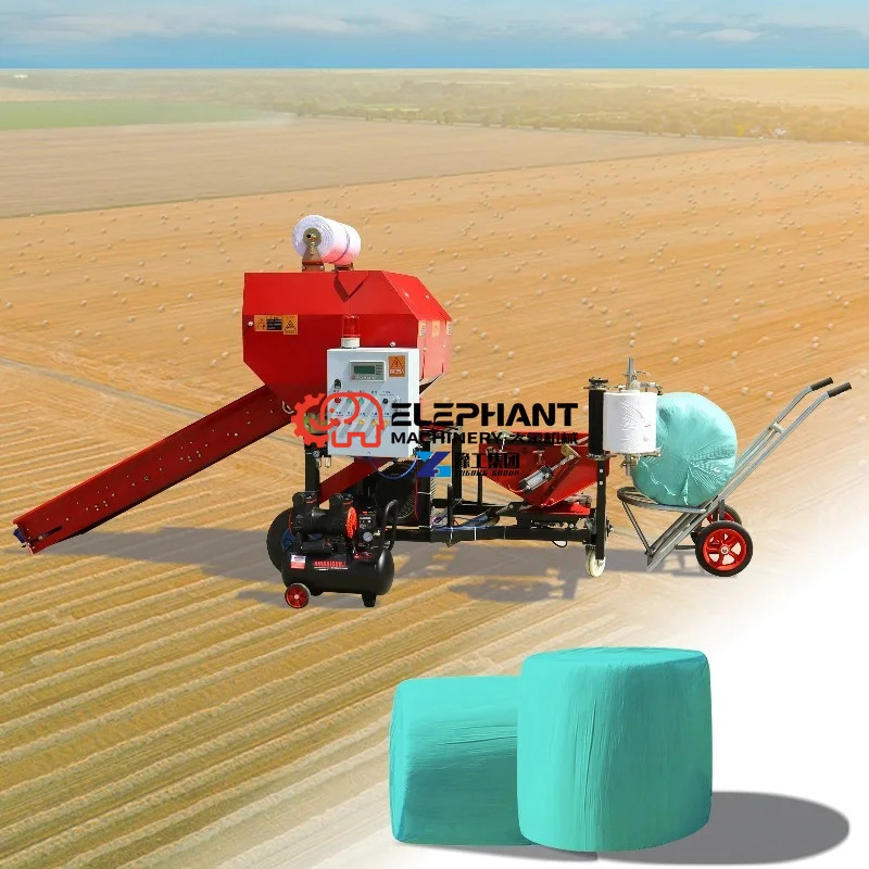 Automatic Silage Baler Wrapper Machine for Cattle Sheep Breeding Grass Straw Hay Baler Agricultural Forage Processing Equipment