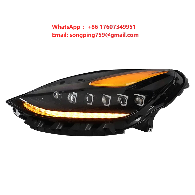 New Energy LED Car Headlight Assembly with Turn Signal Interior PVC Kits Inspired by Running Water for Tesla