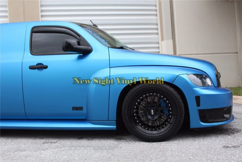 High Quality Satin Matte Metallic Aluminum Blue Vinyl Folie Bubble Free For Car Wraps