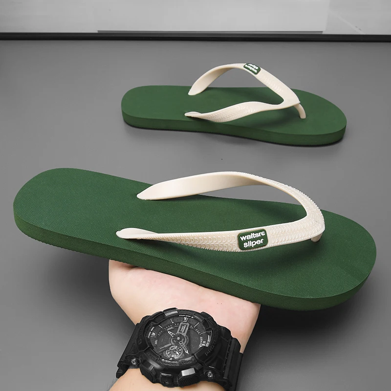 

Summer Men's Sandals Slip-On Flip Flops Internet Celebrity Slippers Beach Wear Anti-Slip Soft Bottom Wear Resistant Casual