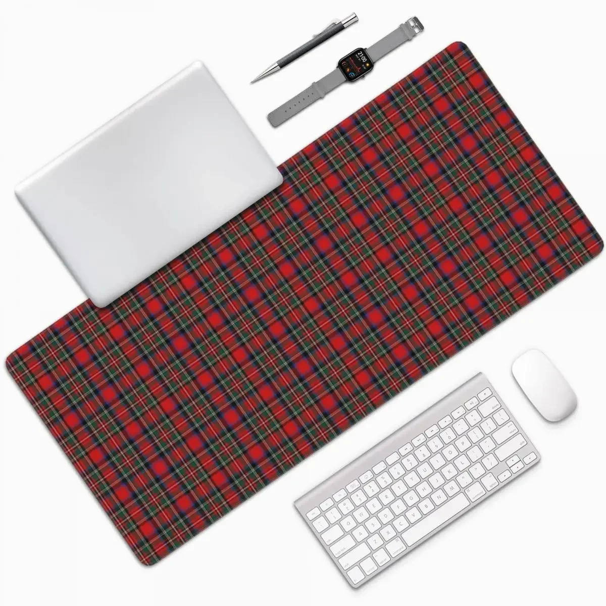 Tartan Stuart Outlander Large Mouse Pad Computer Keyboard Mouse Mat Gaming PC Laptop Desk Mat Office Accessories Table Mats