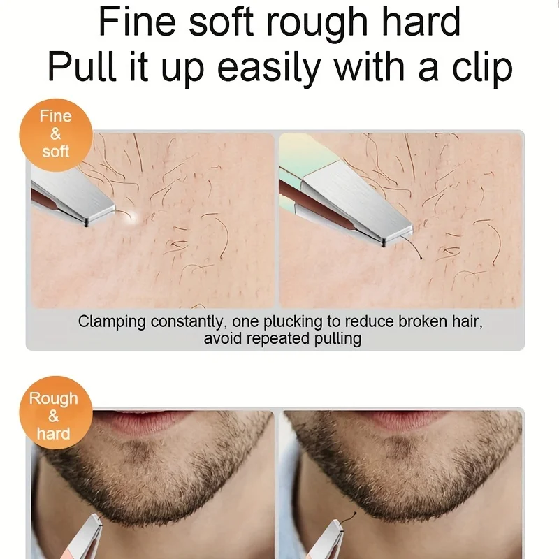 Conjunto de pinças de sobrancelha gradiente, 4 peças de aço inoxidável, conjunto de ferramentas de beleza profissional para cabelos faciais, crescimento interno