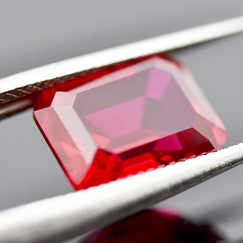 

NEW Lab Grown Ruby Emerald Cut Pigeon Blood Red VVS1 Selectable AGL Certificate Gemstone Charms DIY Top Jewelry Making Materials