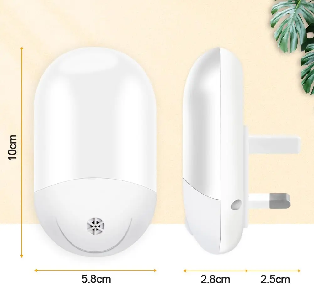Plug in Night Light, Plug in Wall with Dusk to Dawn Sensor 0.5W Warm White RGB Night Light for Kid Bedroom, Bathroom, Stair