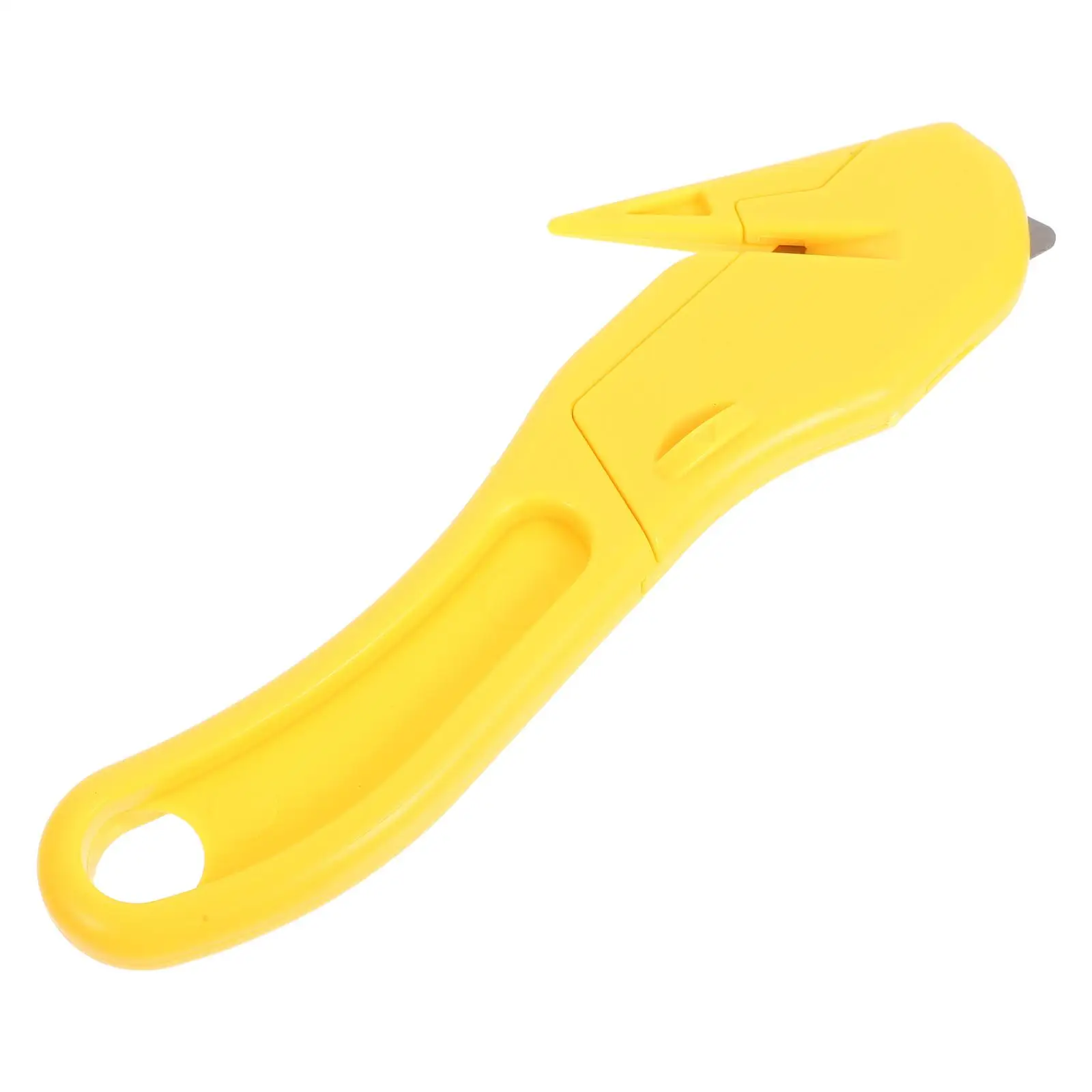 Yellow Box Opener Pocket Plastic Steel Reliable Design Hidden Blade Ergonomic Keychain Cardboard Paper