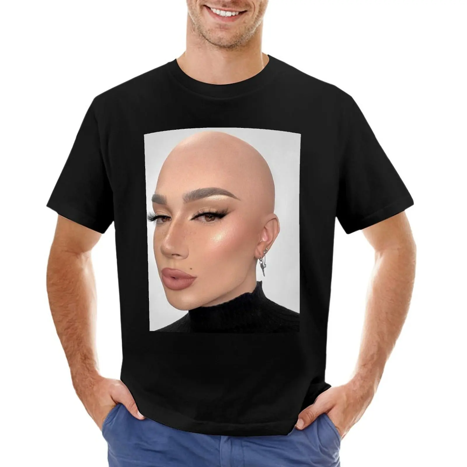 

James Charles Bald T-Shirt Blouse plus sizes mens graphic t-shirts