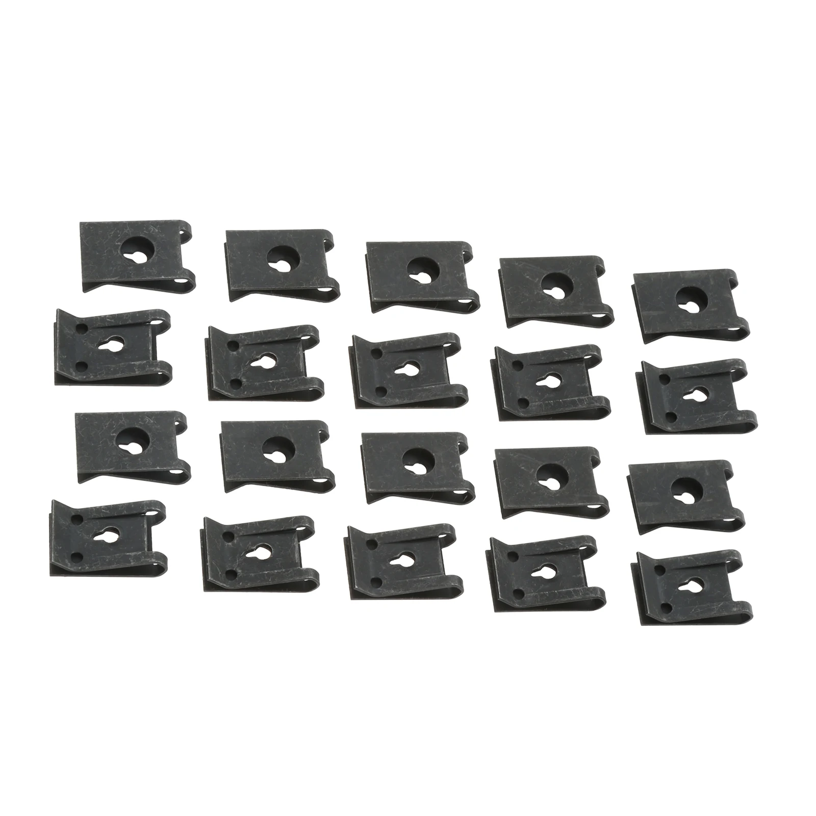 20Pcs Car Fastener Clip Automobile Engine Fender Bumper Guard U Type Screw Base Clips Nut Mounting Fastener Clamp Clips 3mm Hole