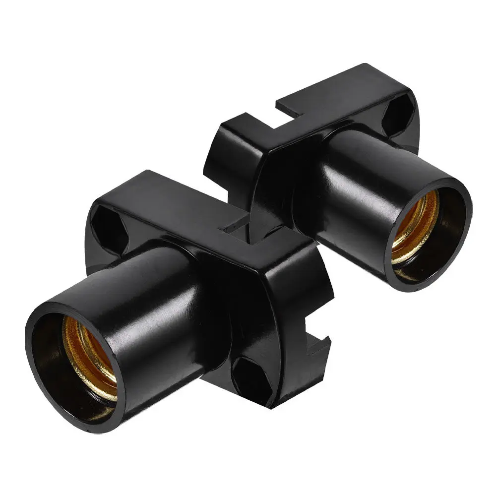 

2Pcs Lamp Holder Surface Mount Narrow Wall Black Rectangular Screw in Lamp Socket Replacement for Indoor Outdoor Table Lamps