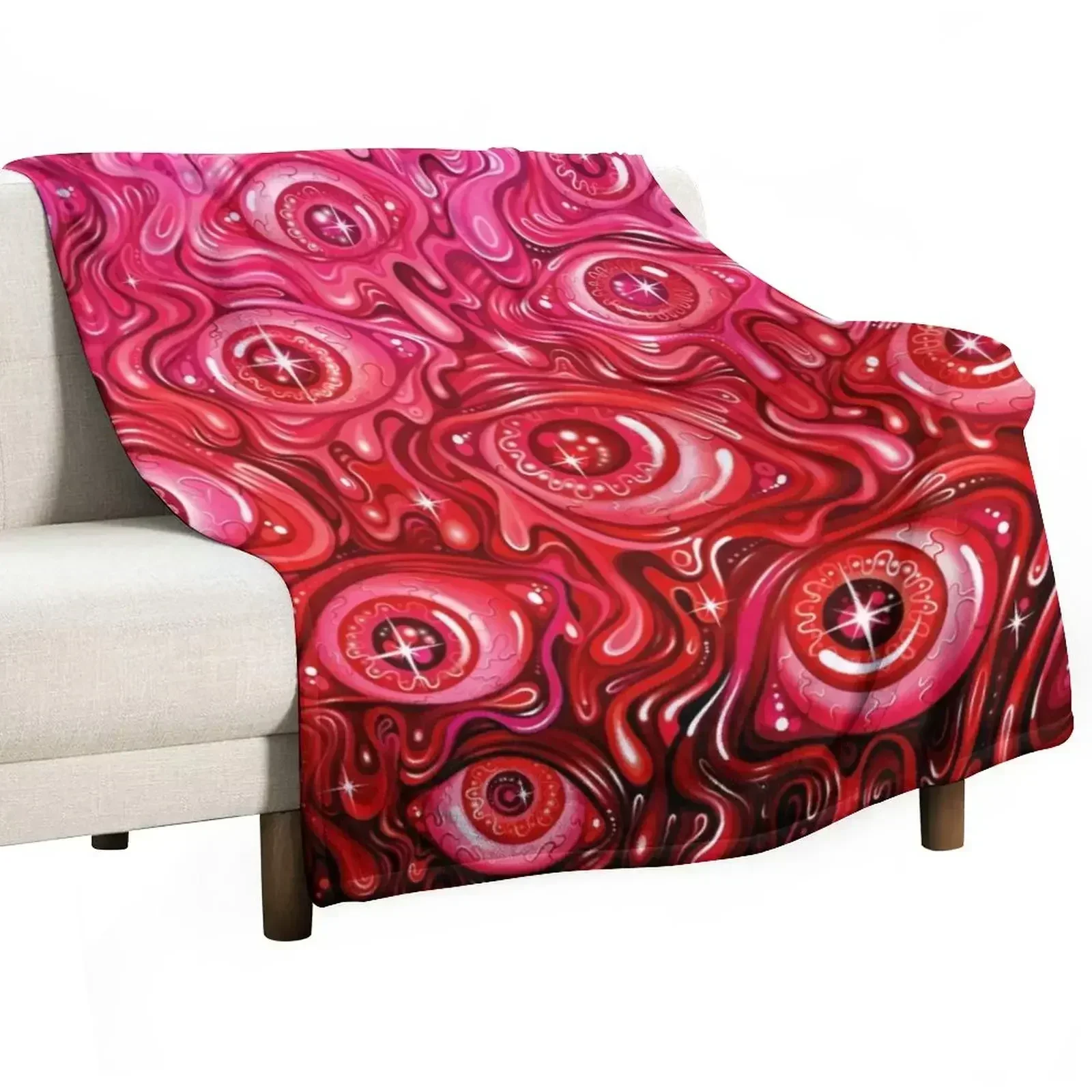 New Red Eyeball Pattern Throw Blanket Custom Fashion Sofas manga Quilt Blankets