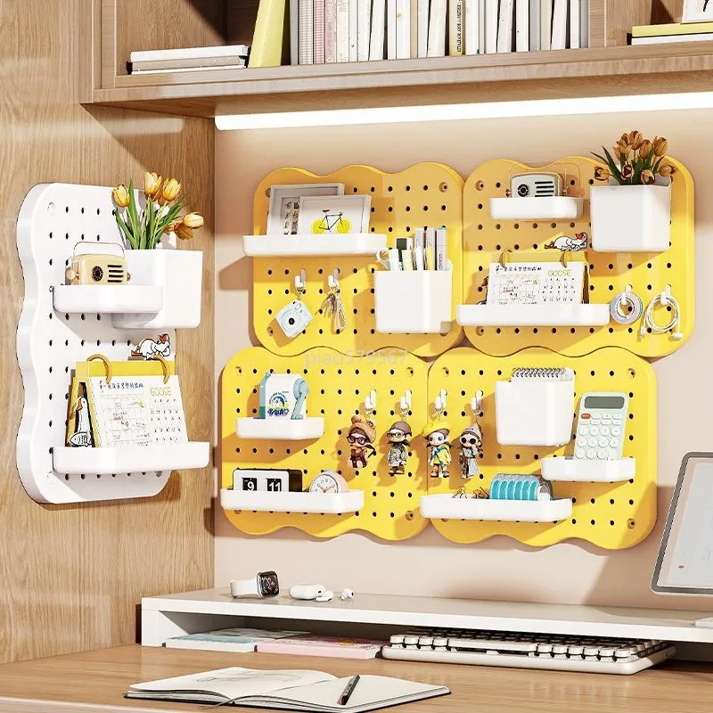 No punching hole board wall rack plastic dormitory multi-functional hanging board study desk storage DIY shelf