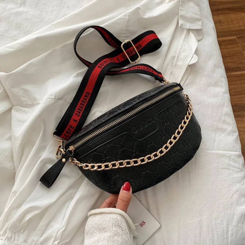 Retro Casual Shoulder Crossbody Women\'s Bag Large Capacity Korean Fashion Waist Bag Comfortable Wide Shoulder Strap Letter Print