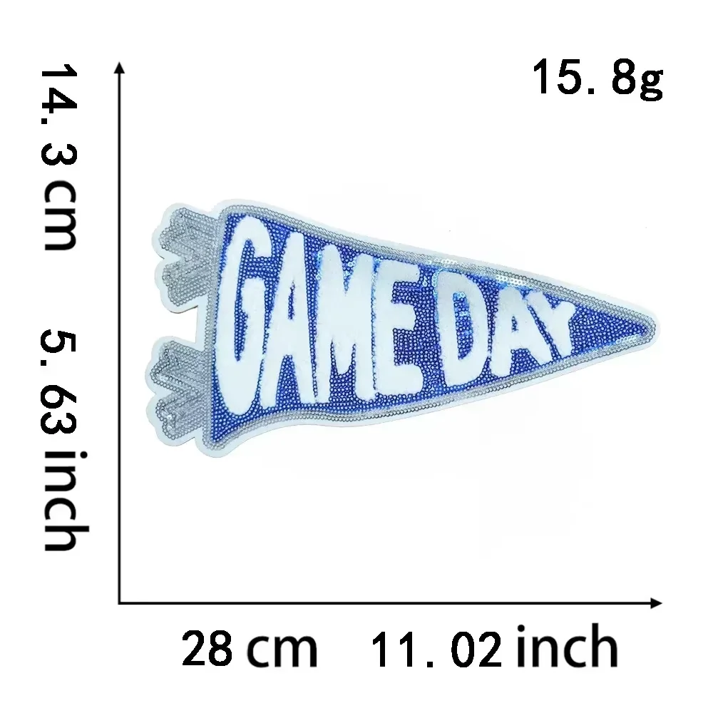 كبير جدا "يوم اللعبة" الكي التصحيح صغير لطيف الترتر الرجبي القوس القماش ملصق DIY بها بنفسك زين الحديد على شارة للملابس سترة #5