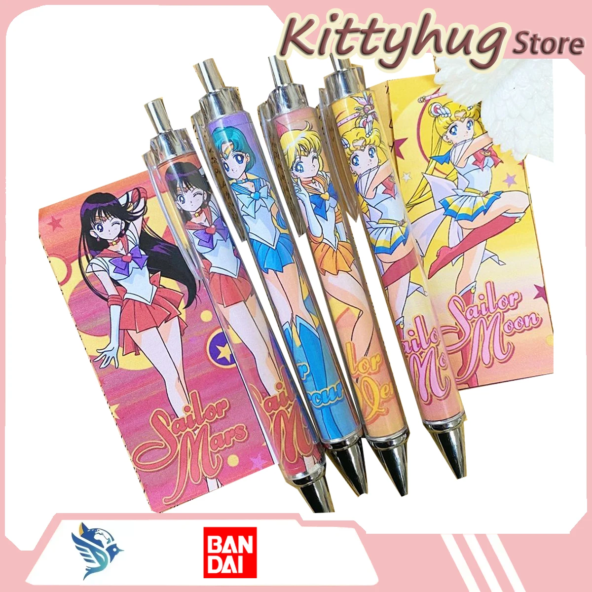 

Bandai Sailor Moon Retractable Pen Ins Cartoon Cute Ballpoint Pens For Exams Essential For Students Gift