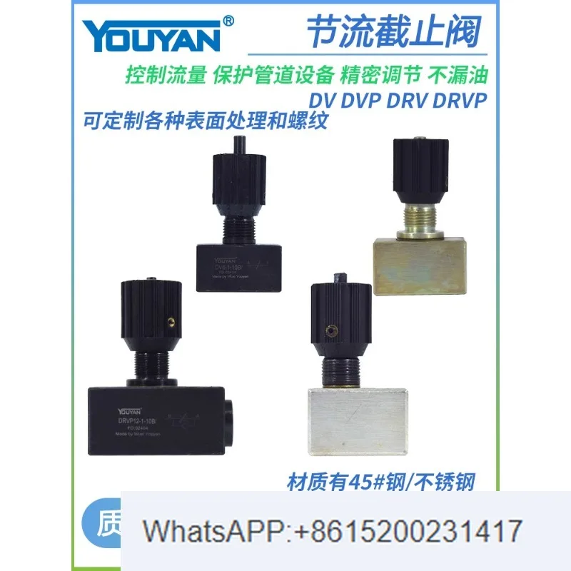 DRVP8 hydraulic 10 one-way throttling 40 shut-off valve DV6-1-10 DV12 DVP16 DRV20 DV25 30(1PCS)