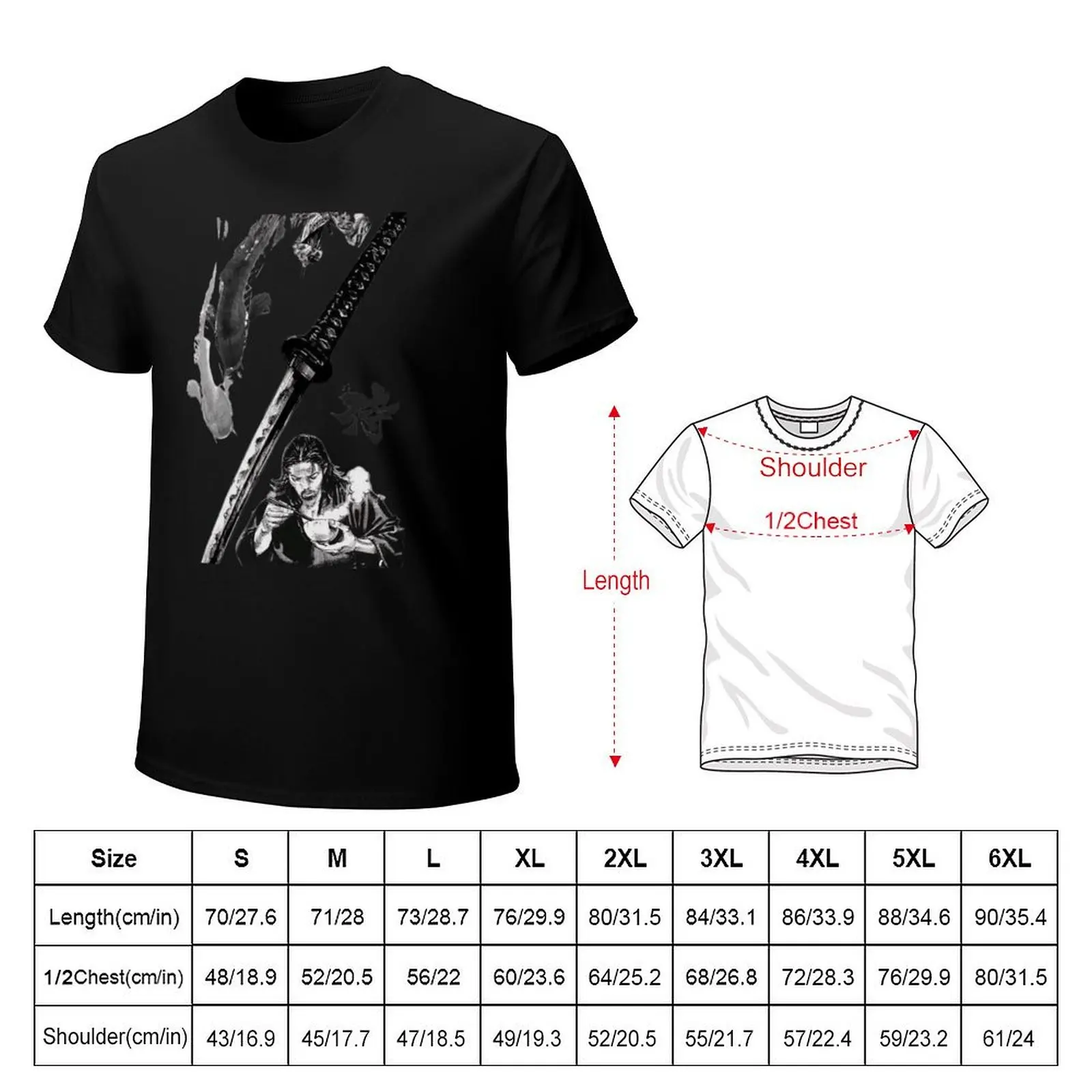 The Blade and Tranquility T-Shirt Basic Solid Tee for Daily Use