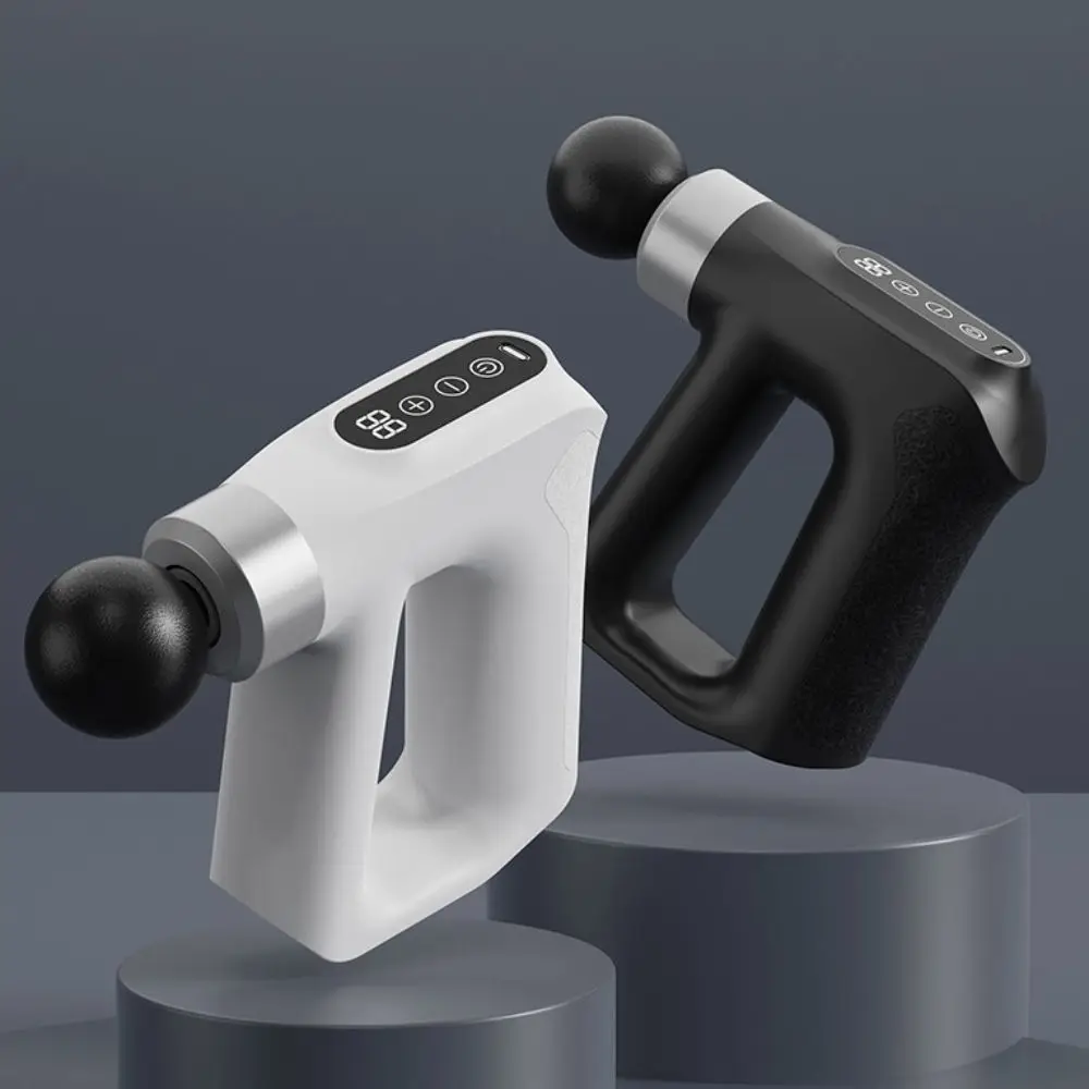 

High Frequency Electric Muscle Massager Handheld Adjustable Gears Fascia Massager Low Noise with 12 Replacement Heads