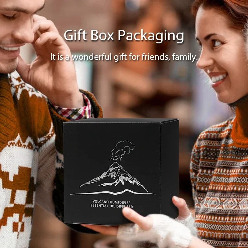 Volcanic Aroma Diffuser โคมไฟน้ํามันหอมระเหย 130ml USB แบบพกพา Air Humidifier พร้อมเปลวไฟสี Night Light