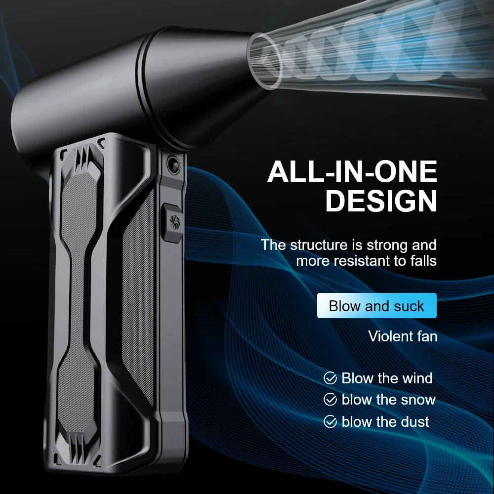 Violent Fan Portable Electric Air Duster Cleaning Jet Blower Tool 3 Gears Adjustable Turbo Fan 130000 RPM Car Blowing Snow 2025