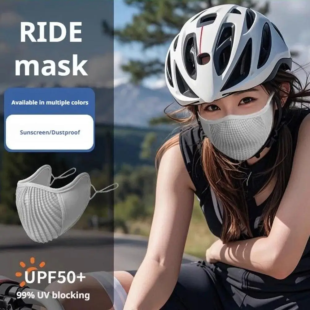 

Summer New Female Riding Sunscreen Mask Ice Silk Breathable High Mask Cycling Wind Protection Value UV Riding Mask Sun Outd A5D1