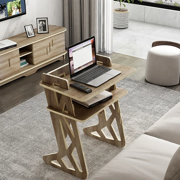 Wood Study Table for Sofa And Bed Adjustable Laptop Desk Bed Table for Computer Gaming Desks Lifting Standing Up Computer Desk