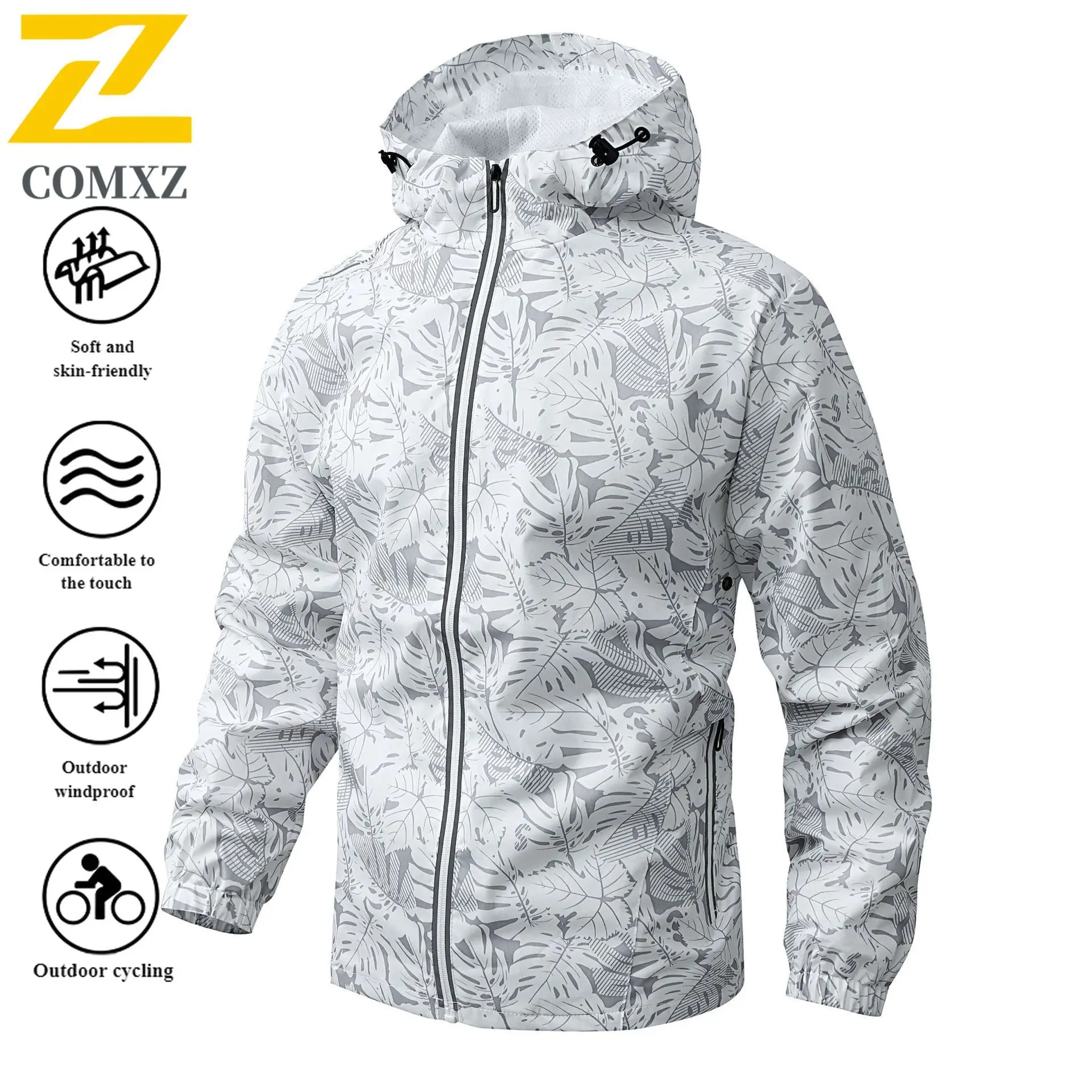 

EIAO Fashion New Reflective Cycling Jacket Men's Coat Zipper Jacket Bicycle Windbreaker Coats Outdoor Bike Mtb Sports Road Whit