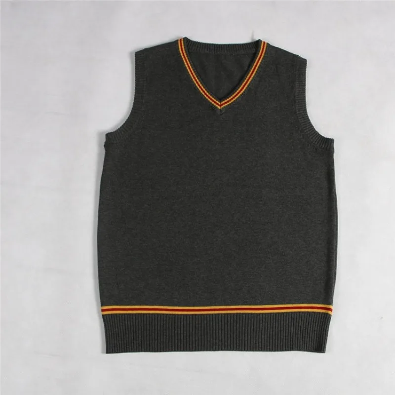 V-neck Academy Style Knitted Pullover Vest, Unisex Preppy JK Fashion Top Suitable For Daily Casual Student Outfit Wear