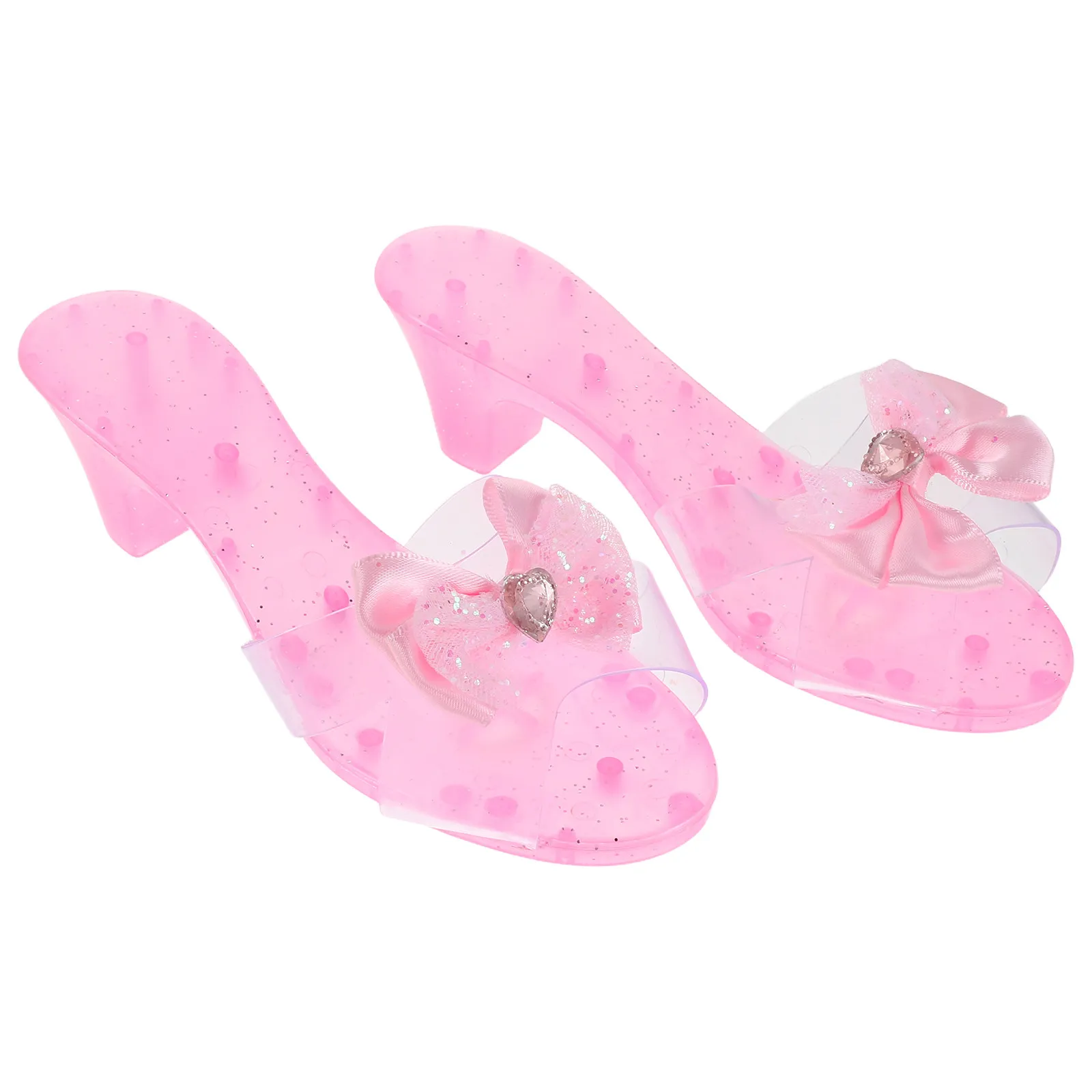 1Pair High Heels Transparent Plastic Mini High Heel Shoes Dress Up Party Prop Table Decoration Clear Shoe