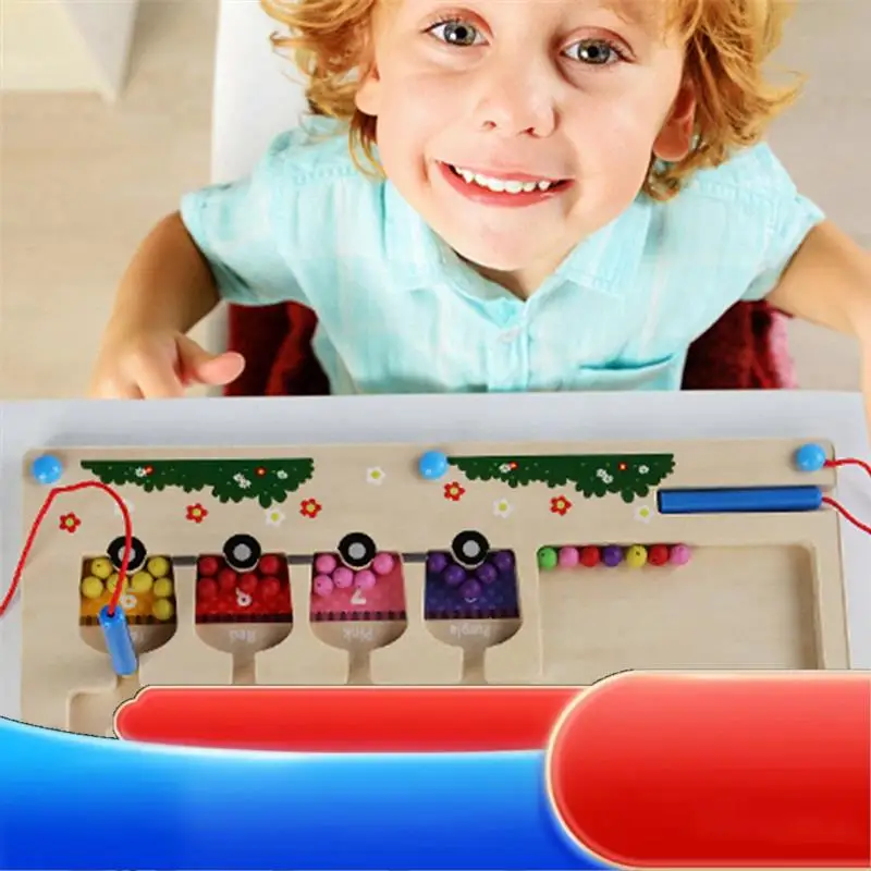 

Magnetic Color And Number Maze, Early Learning , Wooden Color Matching Counting Puzzle Board, ABC Writing Practice-X65A