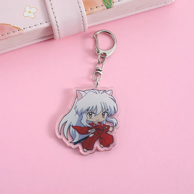 1/9Pcs Anime Figures Inuyasha Acrylic Car Keychain Cute Backpack Pendant Funny Bag Charms Accessories Decoration Holiday Gifts - view 2