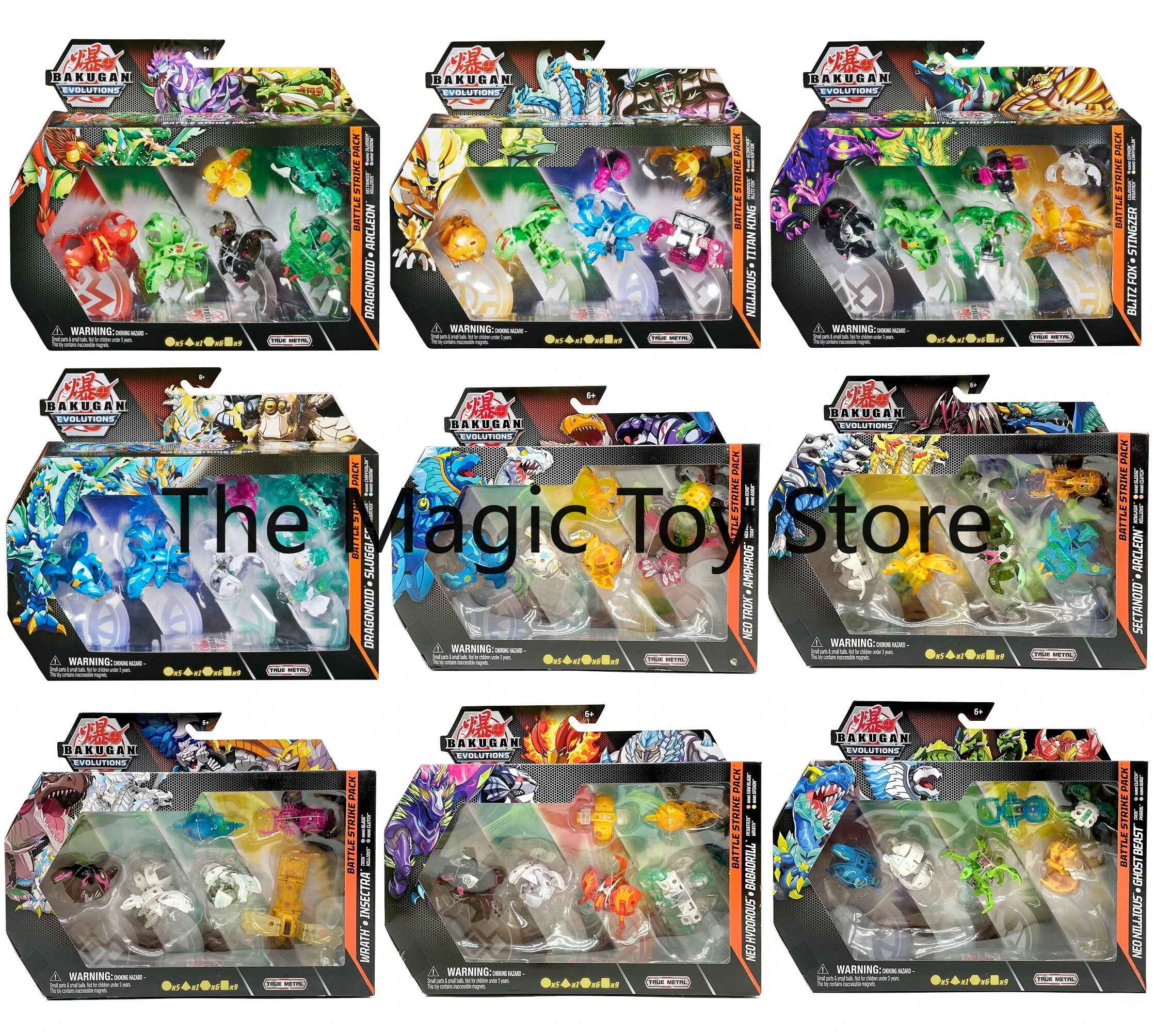 

Original BAKUGAN Metal Evolutions Battle Strike Packs 6-Pack BE Collectible Toy Gift Set