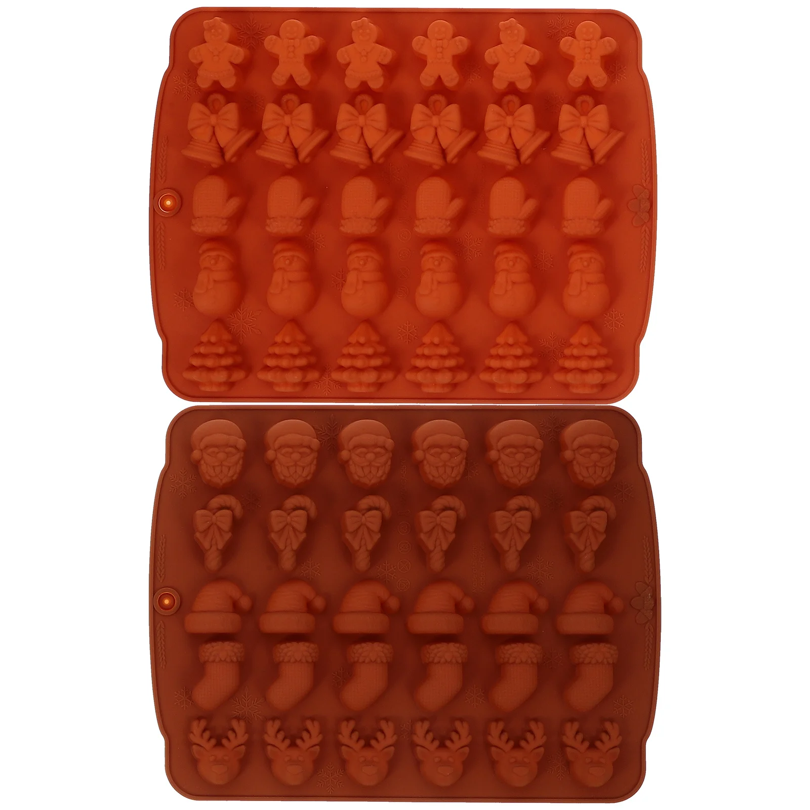 2 Pcs Dessert Mold Ornament Chocolate Candy Holiday Silicone Molds for Baking Treat